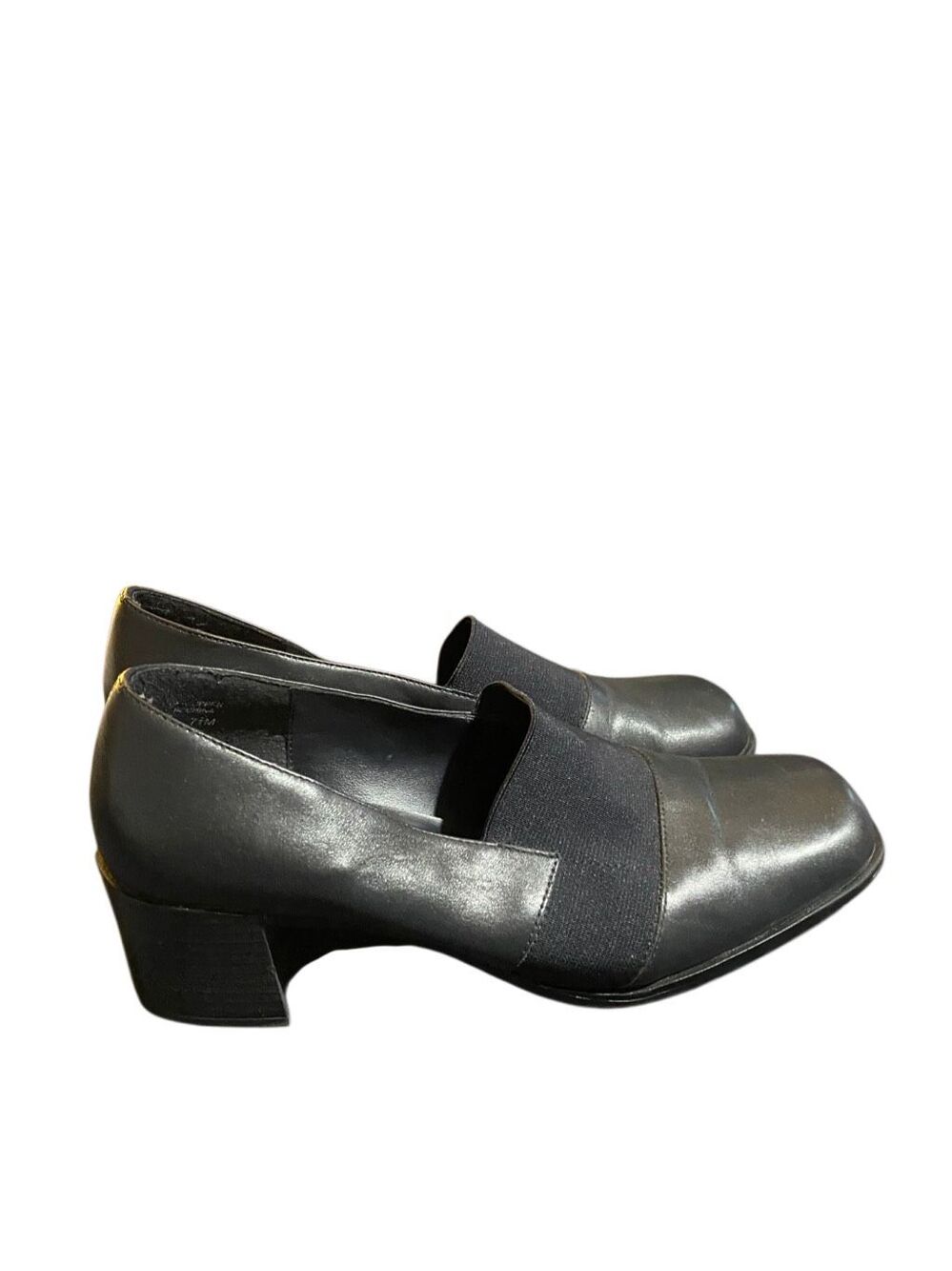 Mootsies tootsies women’s navy blue, Jocelyn black heel shoe 7.5.